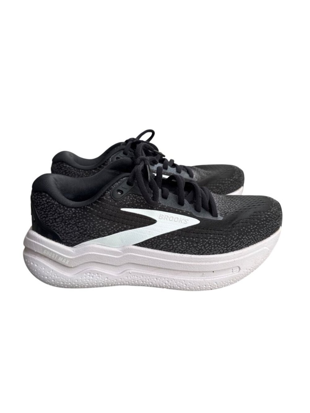 Brooks Ghost Max 2 Womens US 6 B Black White Running Shoes 1204201B077